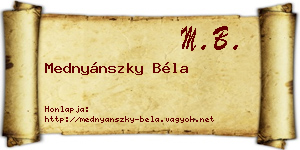 Mednyánszky Béla névjegykártya
