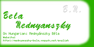 bela mednyanszky business card